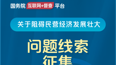 女人扒开阴道让男人爽捅网站国务院“互联网+督查”平台公开征集阻碍民营经济发展壮大问题线索